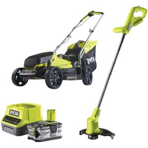 Ryobi 18V ONE+ Cordless Lawn Mower & Grass Trimmer Kit - Light & Portable Ryobi 18V ONE+ Cordless Lawn Mower & Grass Trimmer Kit - Light & Portable