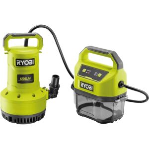 Ryobi 18V Submersible Water Pump - Green - Max 4200 l/h Ryobi 18V Submersible Water Pump - Green - Max 4200 l/h