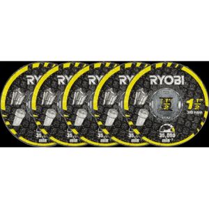 Conjunto de 5 discos de corte Ryobi - 38mm - para multiherramientas Conjunto de 5 discos de corte Ryobi - 38mm - para multiherramientas