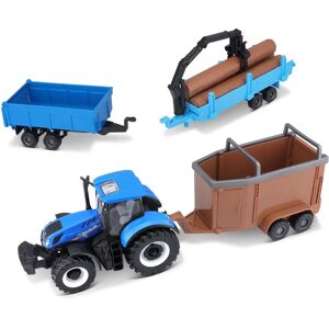 Bburago New Holland Landbouwtractormodel met Trailers Bburago New Holland Landbouwtractormodel met Trailers