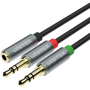 Unitek Y-C957ABK - Cable de audio - 0,2 m - Negro y gris Unitek Y-C957ABK - Cable de audio - 0,2 m - Negro y gris