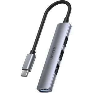 Unitek 4-Port USB-C Hub - Aluminium - 5 Gbps - Kompakt Unitek 4-Port USB-C Hub - Aluminium - 5 Gbps - Kompakt