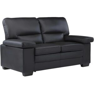 Vente-unique - Sofá 2 lugares em couro de búfalo - Preto Vente-unique - Sofá 2 lugares em couro de búfalo - Preto