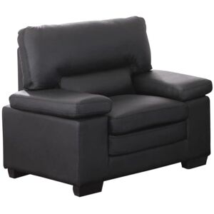 Fauteuil en cuir de buffle Mimas - Noir - Résistant & Classique - Publicité Fauteuil en cuir de buffle Mimas - Noir - Résistant & Classique - Publicité