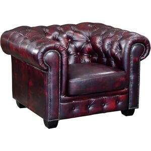 Linea Sofa Brenton Chesterfield Vintage Lederen Cereza - Fauteuil Linea Sofa Brenton Chesterfield Vintage Lederen Cereza - Fauteuil
