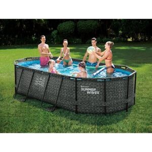 Piscina Ovalada Summer Waves - Sistema de Filtración - 424x250x100cm Piscina Ovalada Summer Waves - Sistema de Filtración - 424x250x100cm