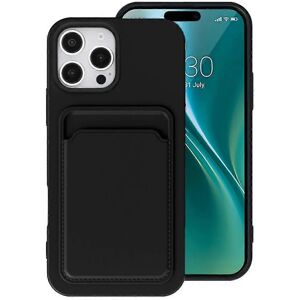 Evelent G-SP Silikone Cover til iPhone 16 Pro Max med Kortholder - Sort Evelent G-SP Silikone Cover til iPhone 16 Pro Max med Kortholder - Sort
