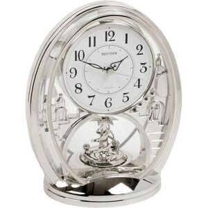 Rhythm Turret Castle Mantel Clock - Silver Rhythm Turret Castle Mantel Clock - Silver