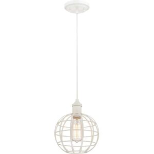 Westinghouse Model 20 White Pendant Light with Globe Cage Westinghouse Model 20 White Pendant Light with Globe Cage