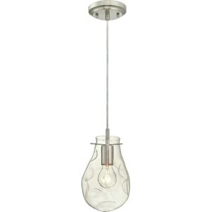 Westinghouse Nickel Pendant Light - Brushed, Indented Glass, E27 Westinghouse Nickel Pendant Light - Brushed, Indented Glass, E27