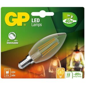 GP Batteries - Bougie LED Filament GP Éclairage E14 - 5W - 470lm - Publicité GP Batteries - Bougie LED Filament GP Éclairage E14 - 5W - 470lm - Publicité