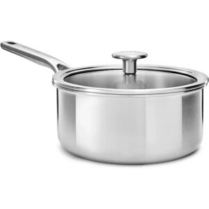 KitchenAid Stainless Steel 3ply 18cm Saucepan with Lid - Durable, Induction Safe KitchenAid Stainless Steel 3ply 18cm Saucepan with Lid - Durable, Induction Safe