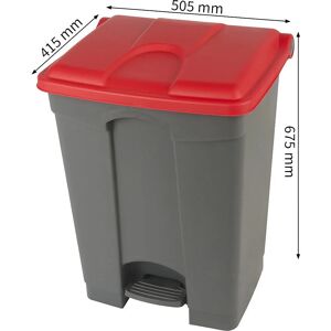 KaiserKraft Contenedor de pedal - 70L, Gris/Rojo, 505x675x415mm KaiserKraft Contenedor de pedal - 70L, Gris/Rojo, 505x675x415mm