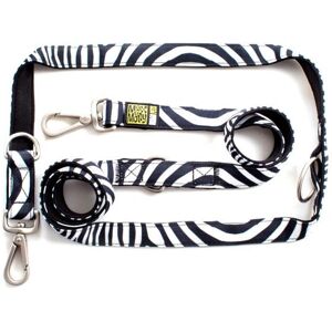 Max & Molly Adjustable Multi-Function Leash - Dog/Cat Lead - 1.6m Black & White Nylon Max & Molly Adjustable Multi-Function Leash - Dog/Cat Lead - 1.6m Black & White Nylon