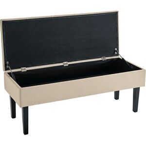 Heine Home Beigefarbene Bank - MDF, Stauraum, 109cm Heine Home Beigefarbene Bank - MDF, Stauraum, 109cm