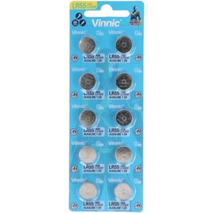 Pile Vinnic LR55 / AG8 / G8 / L1121F - Pack de 10 Pile Vinnic LR55 / AG8 / G8 / L1121F - Pack de 10