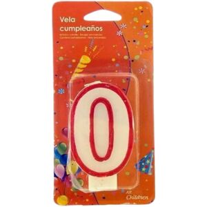 Bigbuy Home Candle 0 Red White Birthday - Candle Bigbuy Home Candle 0 Red White Birthday - Candle