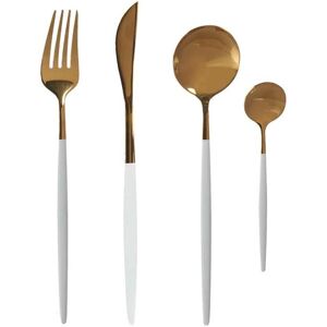 Kinvara Model Onbekend - Goud-Wit Roestvrijstalen Bestekset - 12 Stuks Kinvara Model Onbekend - Goud-Wit Roestvrijstalen Bestekset - 12 Stuks