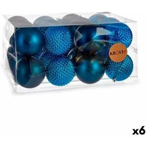 Krist+ Blue Plastic Christmas Balls Set - 8cm, 6 Units Krist+ Blue Plastic Christmas Balls Set - 8cm, 6 Units