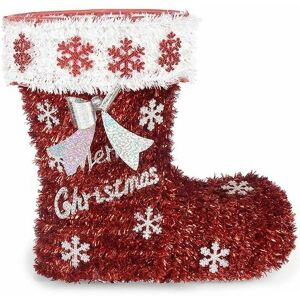 Krist+ White Red Decorative Boot Figure - Christmas Tinsel Krist+ White Red Decorative Boot Figure - Christmas Tinsel