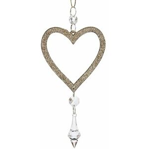 Krist+ Heart Champagne Plastic Glitter Christmas Bauble - Christmas bauble Krist+ Heart Champagne Plastic Glitter Christmas Bauble - Christmas bauble