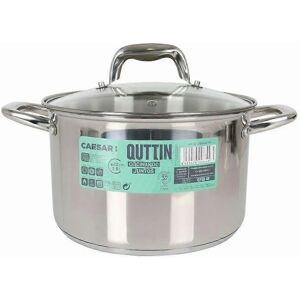 Quttin Caesar Steel Pot - Glass Lid 22cm - Kitchenware Quttin Caesar Steel Pot - Glass Lid 22cm - Kitchenware