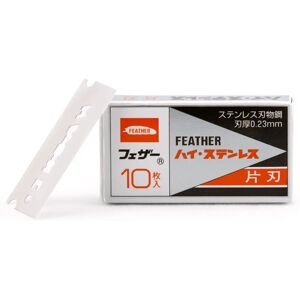 FEATHER Acier Inoxydable Haute Qualité - Lames Singles - 10 Pièces - Rasoir pour Hommes - Publicité FEATHER Acier Inoxydable Haute Qualité - Lames Singles - 10 Pièces - Rasoir pour Hommes - Publicité