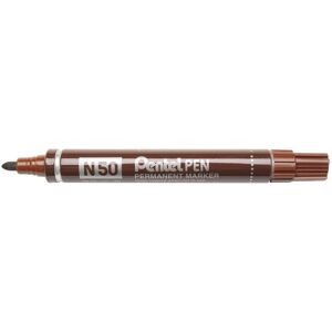 Marqueur Permanent Pentel N50 - Marron - Pointe 2mm - Publicité Marqueur Permanent Pentel N50 - Marron - Pointe 2mm - Publicité