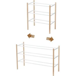 Yamazaki White Extendable 3-Tier Shoe Rack - Shoe Storage Yamazaki White Extendable 3-Tier Shoe Rack - Shoe Storage