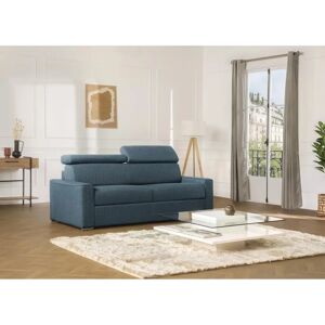 Vente-unique Canapé convertible 3 places Bleu - 140cm Mousse mémoire - Publicité Vente-unique Canapé convertible 3 places Bleu - 140cm Mousse mémoire - Publicité