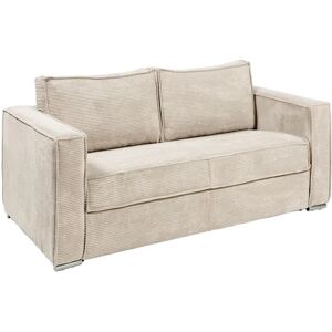 Canapé convertible Loreto Beige Velours 3 places - Lit convertible - Publicité Canapé convertible Loreto Beige Velours 3 places - Lit convertible - Publicité