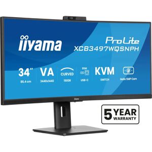 Iiyama ProLite XCB3497WQSNPH-B1 34-inch Monitor - 3440x1440, 120Hz, USB-C, Black Iiyama ProLite XCB3497WQSNPH-B1 34-inch Monitor - 3440x1440, 120Hz, USB-C, Black