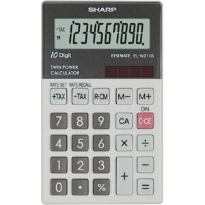 Sharp Taschenrechner EL-W211G - 10-stellig, Grau, Taschenrechner, Solar & Batterie Sharp Taschenrechner EL-W211G - 10-stellig, Grau, Taschenrechner, Solar & Batterie