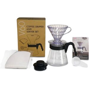 HARIO V60 Craft Coffee Maker Set - Transparent, Black - Juego de cafetera HARIO V60 Craft Coffee Maker Set - Transparent, Black - Juego de cafetera