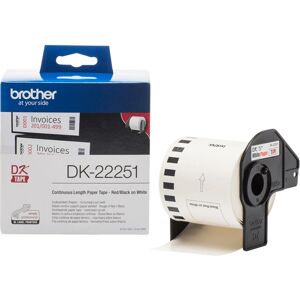 Brother DK-22251 Red/Black on White Label Tape - Label Tape Brother DK-22251 Red/Black on White Label Tape - Label Tape