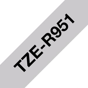 Brother TZE-R951 Label Tape - Silver on Black - Label Tape Brother TZE-R951 Label Tape - Silver on Black - Label Tape