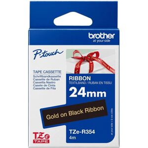 Brother TZE-R354 Gold on Black Label Tape - 24mm x 4m Brother TZE-R354 Gold on Black Label Tape - 24mm x 4m