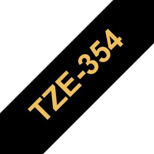 Brother TZE-R354 Arany a Fekete Címkén - 24mm x 4m Brother TZE-R354 Arany a Fekete Címkén - 24mm x 4m