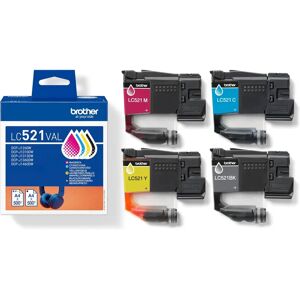 Brother LC521VAL Black Cyan Magenta Yellow Ink Cartridge - Printer Ink Cartridge Brother LC521VAL Black Cyan Magenta Yellow Ink Cartridge - Printer Ink Cartridge