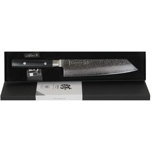 Yaxell Zen Kiritsuke Couteau 20cm - 37 Couches Damassé - Manche en Micarta Canvas - Publicité Yaxell Zen Kiritsuke Couteau 20cm - 37 Couches Damassé - Manche en Micarta Canvas - Publicité