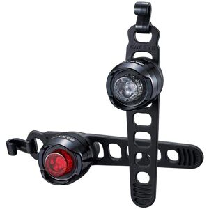 Cateye Orb Set Front/Rear Battery Lights - Polished Black Cateye Orb Set Front/Rear Battery Lights - Polished Black