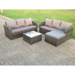 Fimous PE Wicker Rattan Garden Furniture Set Lounge Sofa Outdoor Big Footstool 7 Seater - Garden Furniture Set Fimous PE Wicker Rattan Garden Furniture Set Lounge Sofa Outdoor Big Footstool 7 Seater - Garden Furniture Set