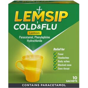 Lemsip Lemon Cold and Flu Sachets - 10 Sachets Lemsip Lemon Cold and Flu Sachets - 10 Sachets