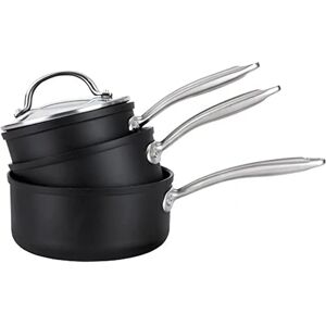 Prestige Scratch Guard 3 Piece Saucepan Set - Induction Hob Black Prestige Scratch Guard 3 Piece Saucepan Set - Induction Hob Black