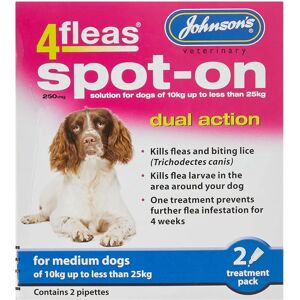 Johnsons 4Fleas Medium Dog Flea Treatment - 250mg, 2 Pipettes Johnsons 4Fleas Medium Dog Flea Treatment - 250mg, 2 Pipettes