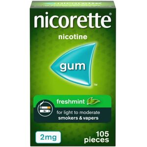 Nicorette Nicotine Gum - Freshmint 2mg - 105 Pieces Nicorette Nicotine Gum - Freshmint 2mg - 105 Pieces