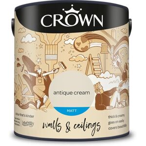 Crown Antique Cream 2.5L Matt Emulsion Paint - Interior Wall & Ceiling Finish Crown Antique Cream 2.5L Matt Emulsion Paint - Interior Wall & Ceiling Finish