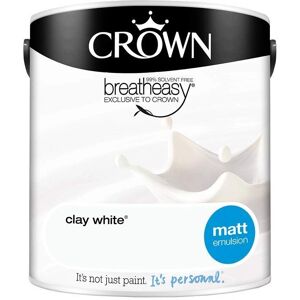 Crown White Clay 2.5L Matt Breatheasy Paint - Interior Walls & Ceilings Crown White Clay 2.5L Matt Breatheasy Paint - Interior Walls & Ceilings
