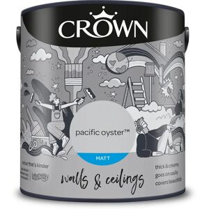 Crown Pacific Oyster Matt Paint Emulsion Walls & Ceilings 2.5L - Paint Crown Pacific Oyster Matt Paint Emulsion Walls & Ceilings 2.5L - Paint