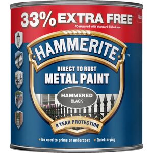 Hammerite Black Rust-Resistant Hammered Metal Paint - 750ml Hammerite Black Rust-Resistant Hammered Metal Paint - 750ml